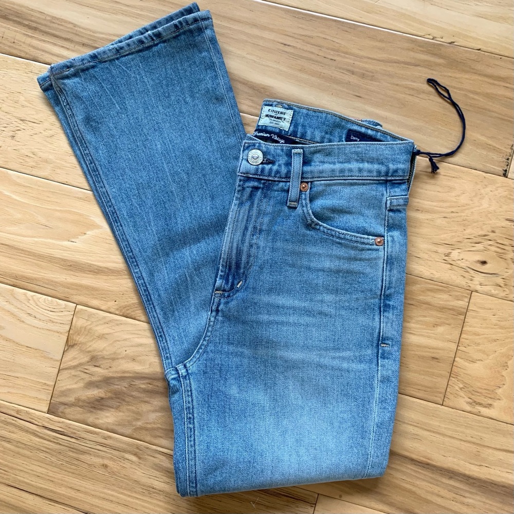 Citizens Of Humanity Demi Cropped Flare Jeans Premium Vintage High Rise Size 23